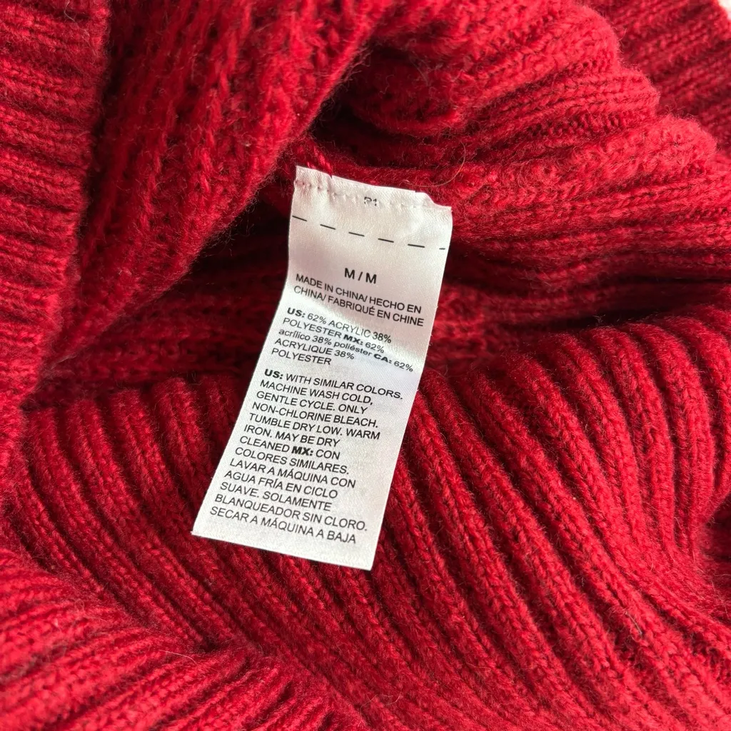 White House Black Market Women's Red Pullover
Turtleneck Cable Sweater - Image 6