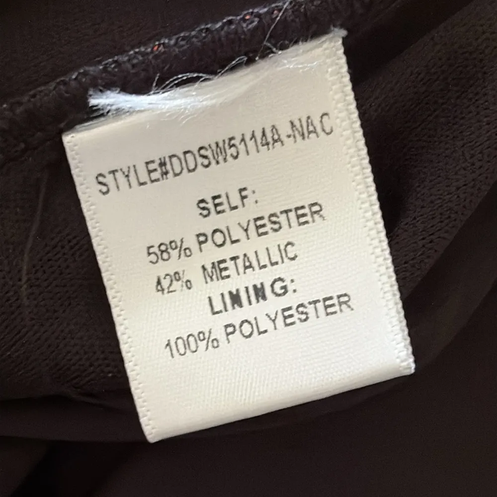 Dee Elly Metallic Stripe Cutout Back Long Bell Sleeve Maxi Dress Multicolor M - Image 14