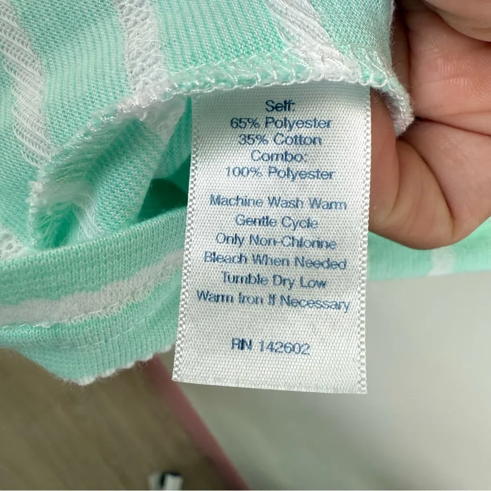 SAIL TO SABLE Mint & White Stripe Long Sleeve Sweatshirt Dress Size Medium - Image 4