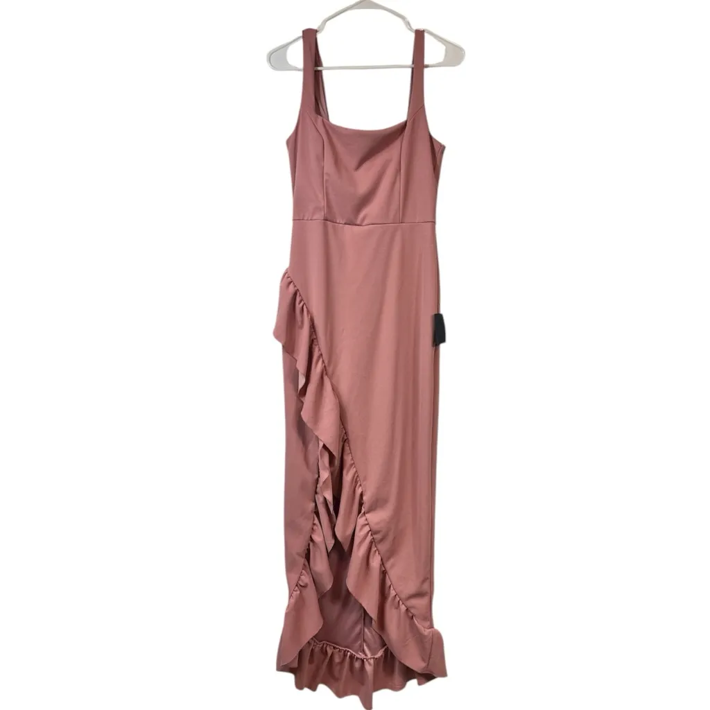 Lulus Immaculate Excellence Pink Sleeveless Ruffled Tulip Maxi Dress Size M NWT - Image 2