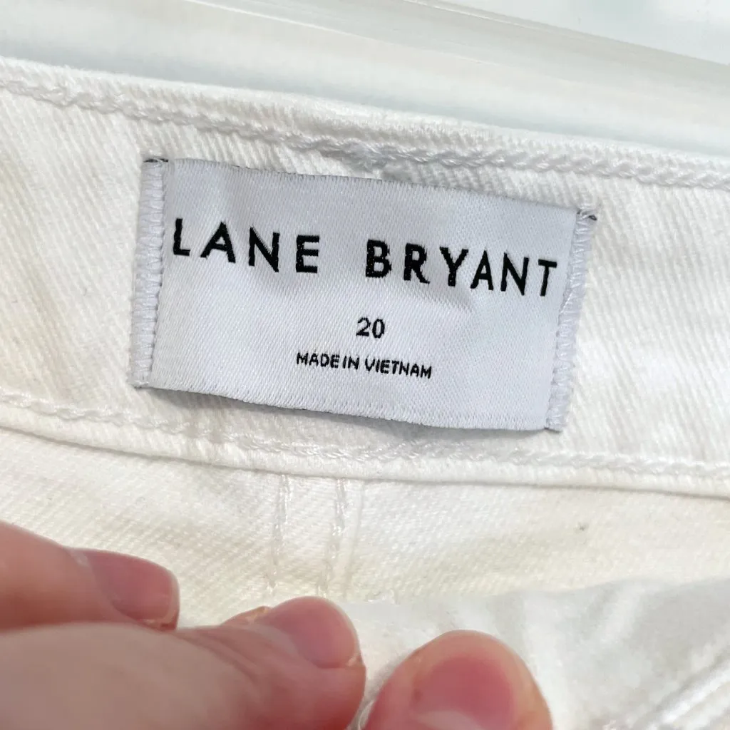 NEW NWT LANE BRYANT Plus Size Boyfriend Fit Bermuda Jean Short White Mid Rise 20 - Image 5