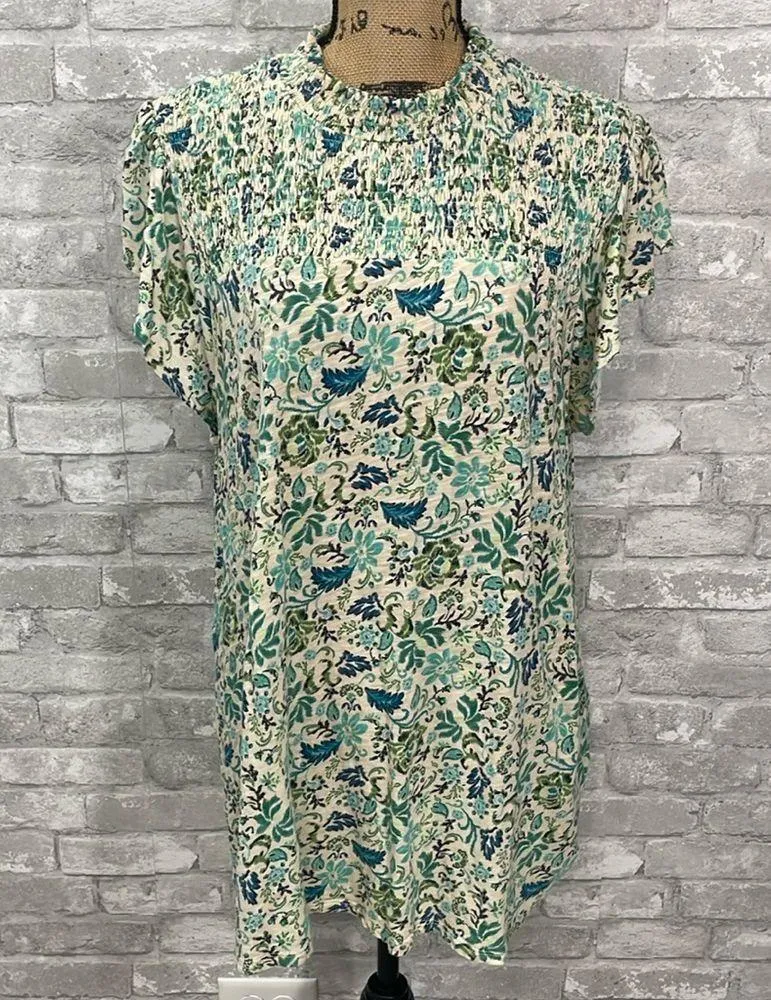 Torrid Green Floral Smocked Top - Image 2