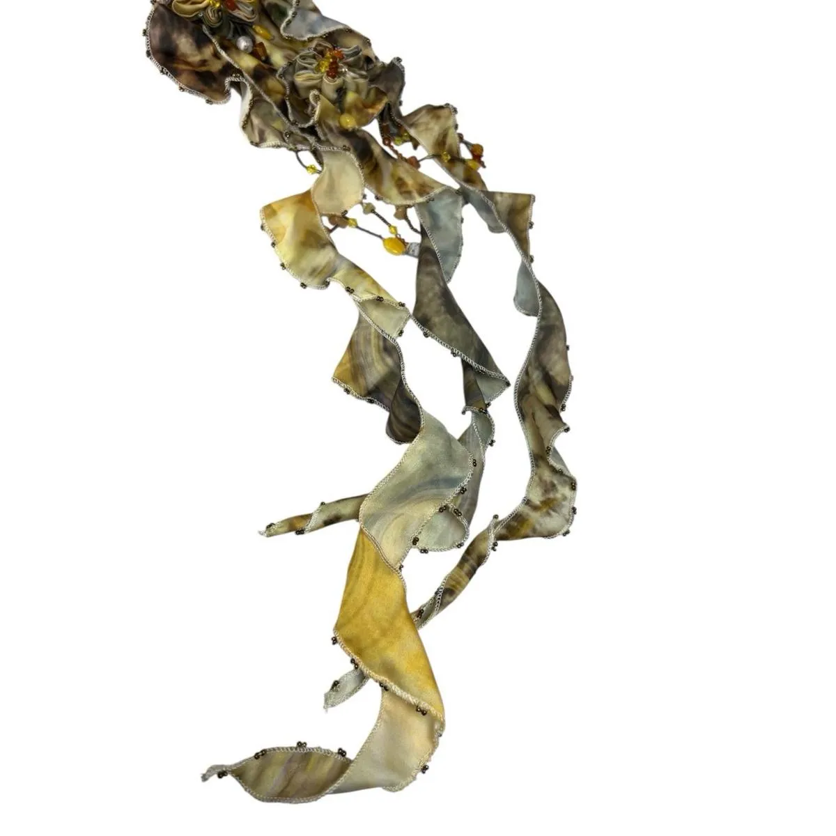 NWT VTG Mary Frances Versatile Scarf/belt 3D Multicolor Floral Beaded Tassel 60” - Image 10