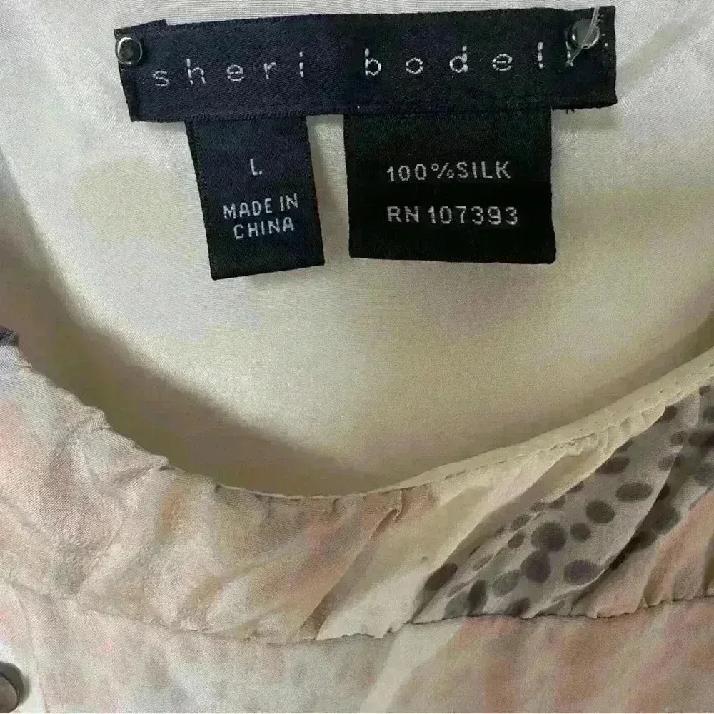 Sheri Bodell 100% silk studded mini dress balloon sleeve M/L Gray Size undefined - Image 8