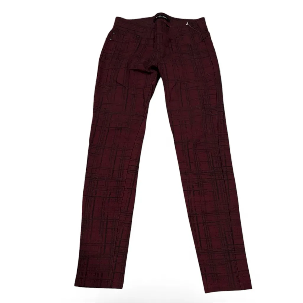 Liverpool Reagan Jeans Company Maroon Plaid Skinny Stitch Fix Jegging Pants 2/26 - Image 3