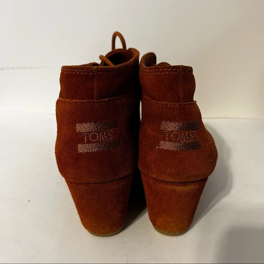 Toms Desert Wedge Suede Lace Up Ankle Boots 8.5 - Image 4
