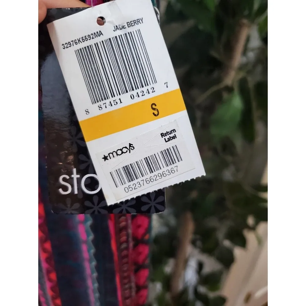 Stoosh Women's Jade Berry Multicolor Elastic High Waist Maxi Skirt Size Small - Image 5