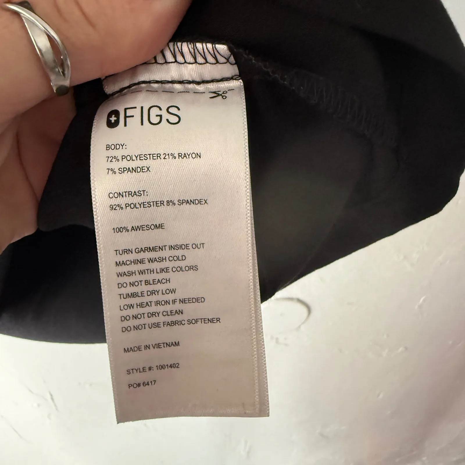 FIGS Technical Collection XS Black Scrub Top Healthcare Medical‎ Uniform - Image 7