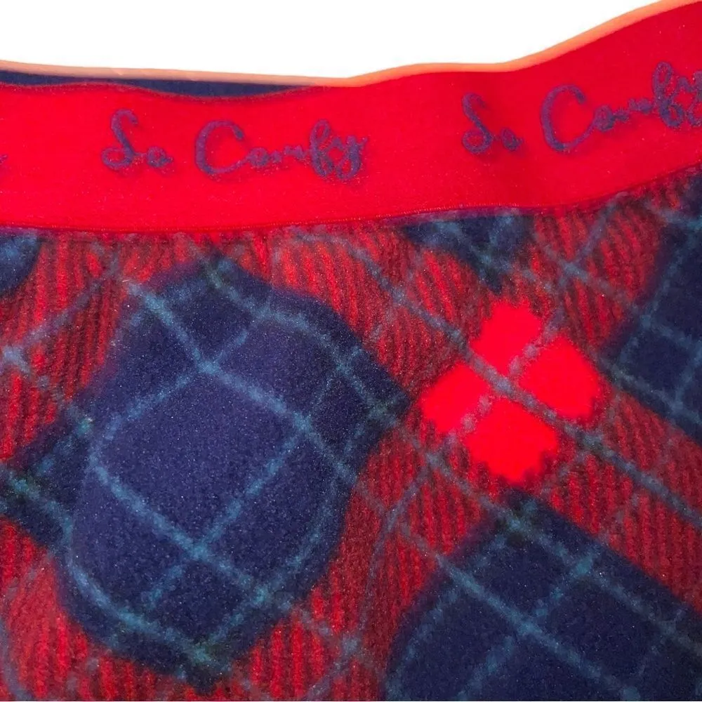 Hanes 2 pc soft red and navy blue flannel pj set - Image 5