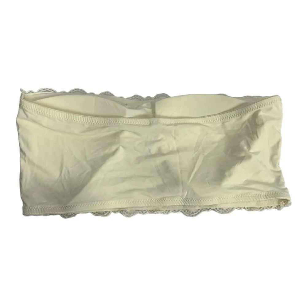 Lucky Brand Women's Lace Front Padded White Tube Top Size Large - Image 4