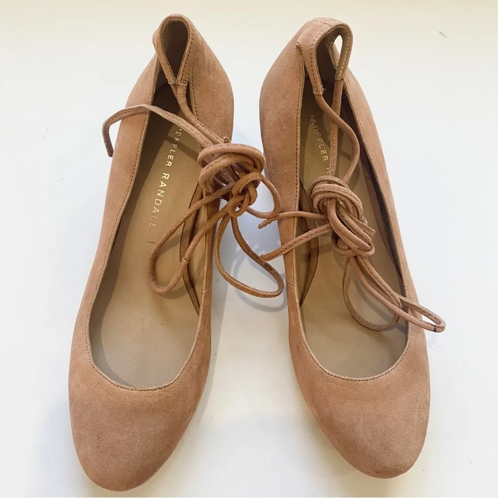 Loeffler Randall  suede pink blush wrap heels - Image 7