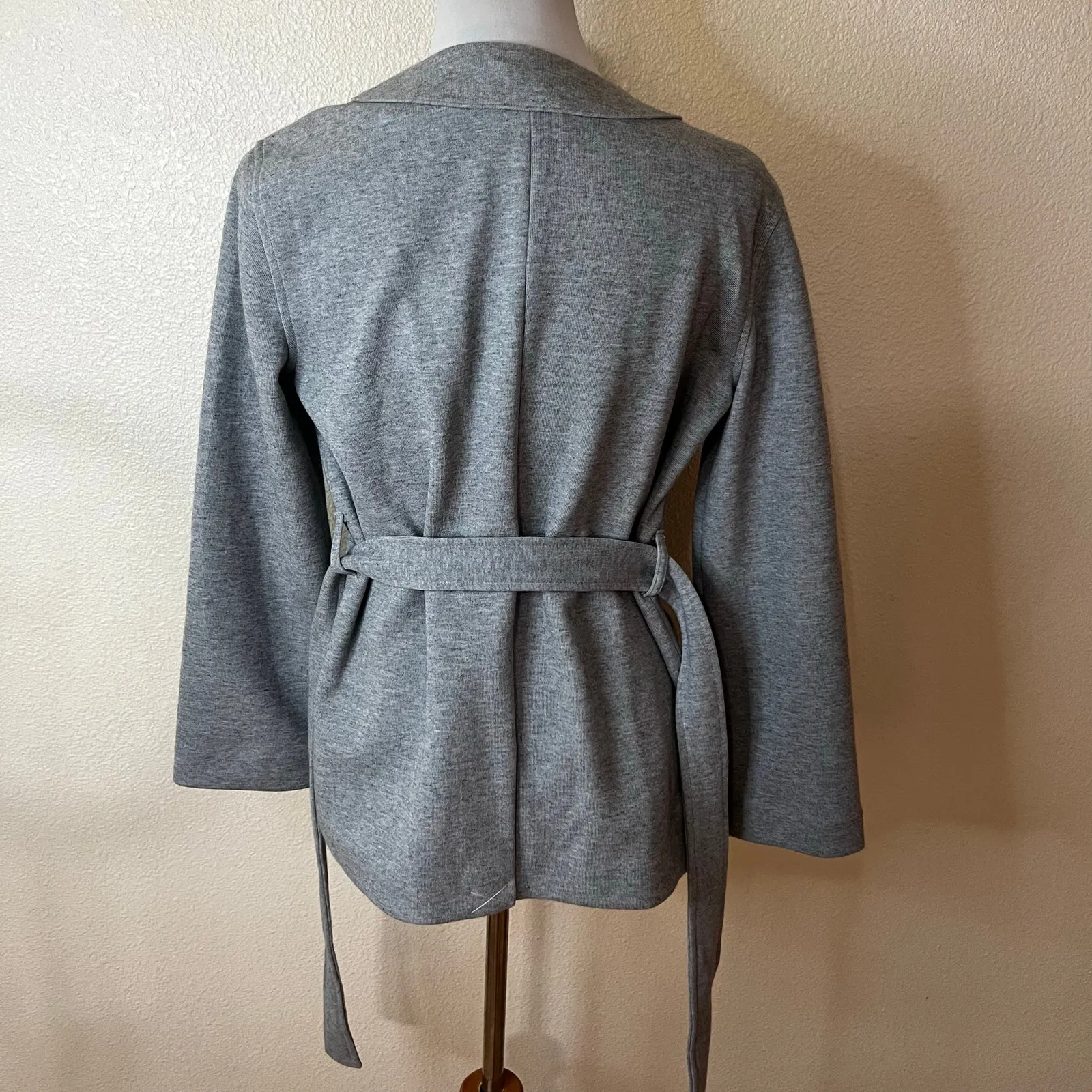 J. Crew Belted sweatshirt blazer cardigan sweater in heather grey WOMENS XS - Image 3