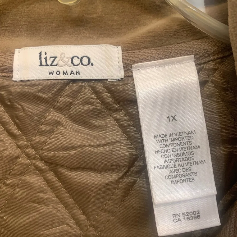 Liz & Co. Light Brown Vest 1233 Size 1X - Image 3