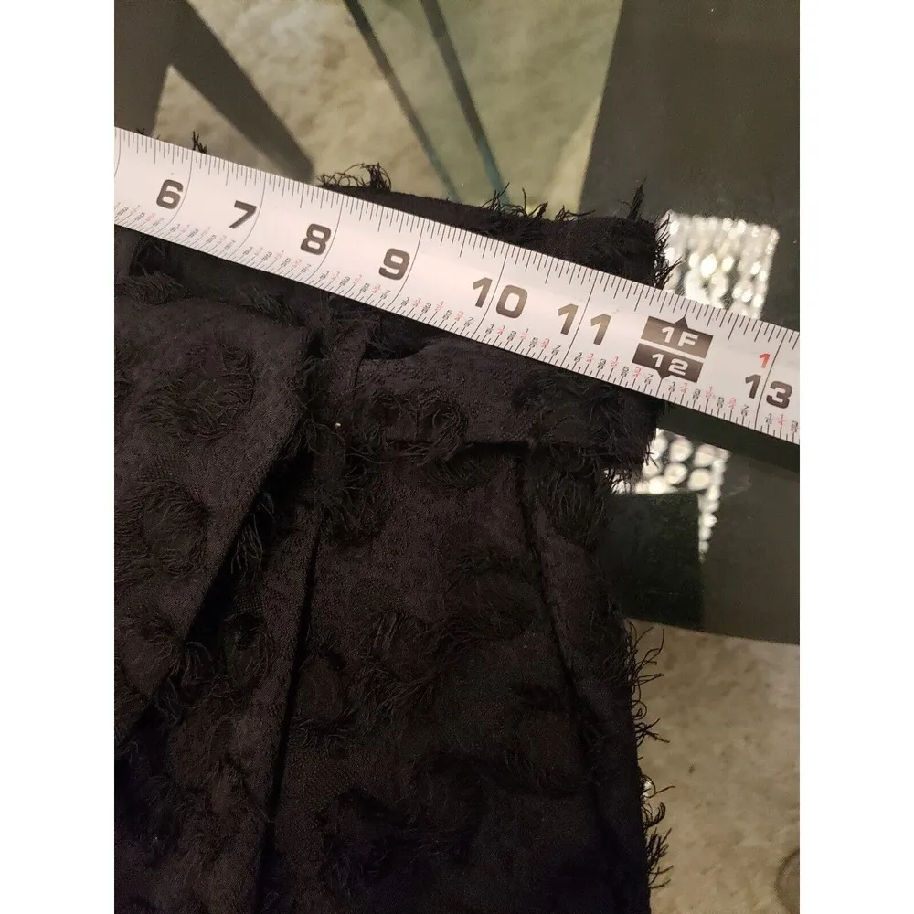 H&M Women's Black Wide Cut High Waist Tie Belt Pockets Ankle Length Pants 2 - Image 6