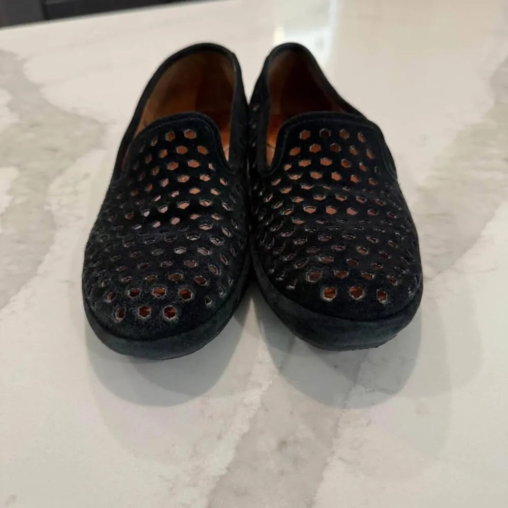 L’Amour Des Pieds Perforated Slip On Leather Loafers Women's 5.5M Black Comfort Size 5.5 - Image 5