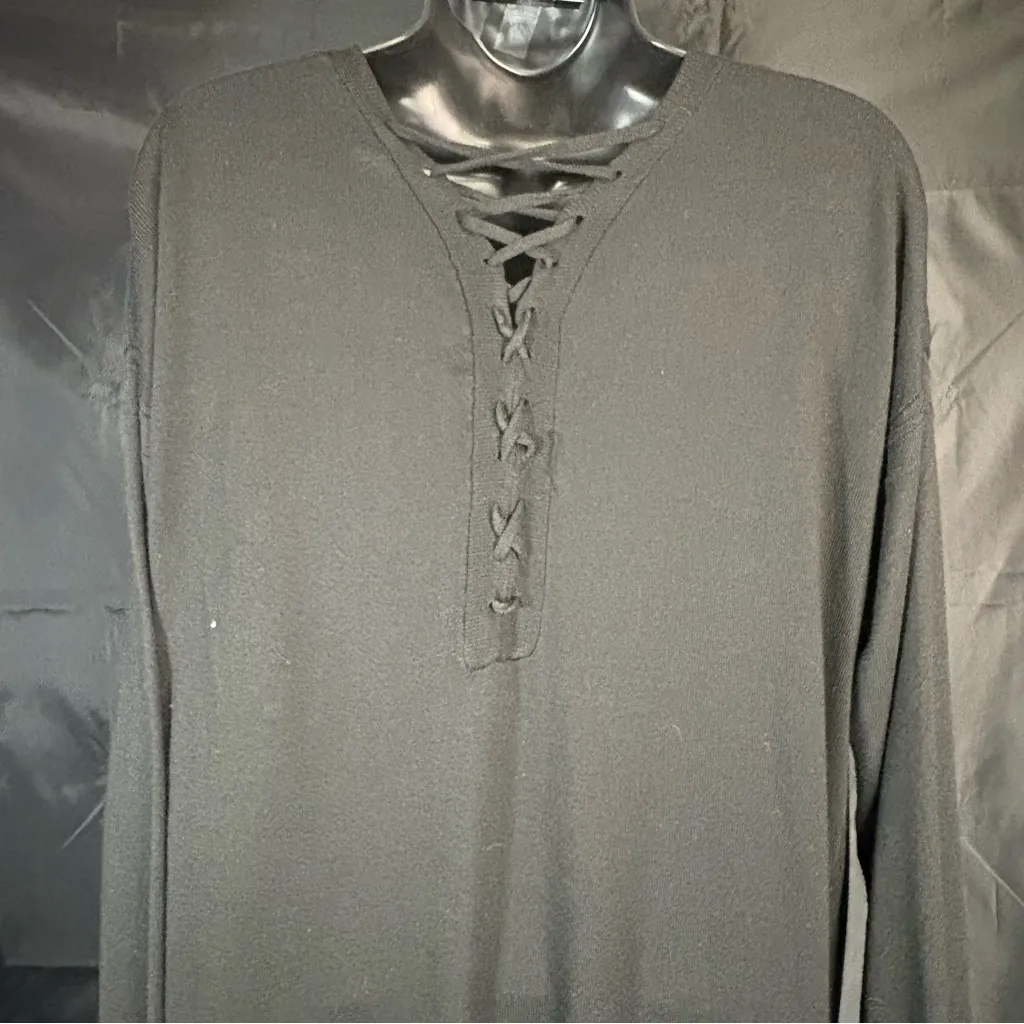 Poof Chic Black Open Front Cardigan Sz M - Image 7