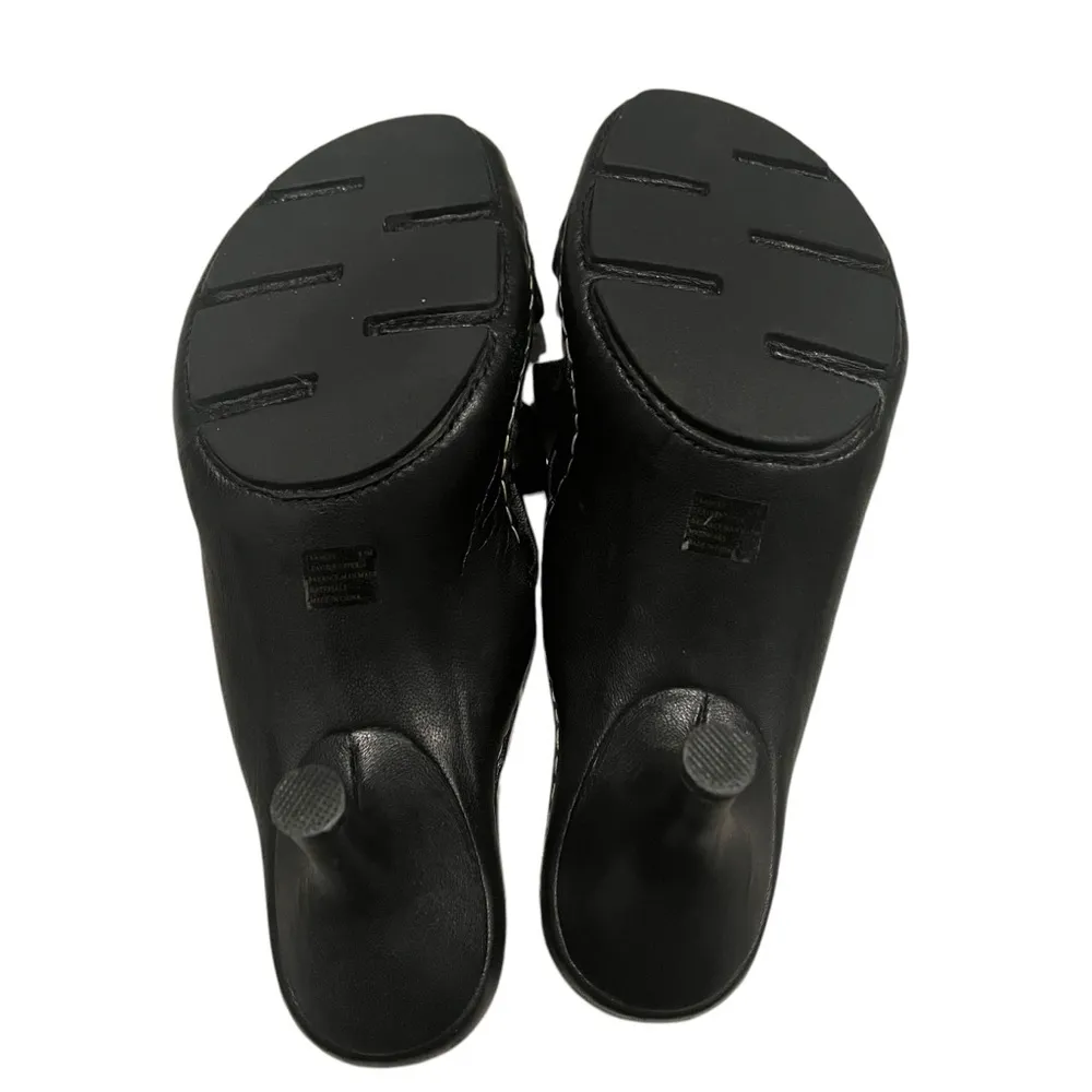 Me Too Frances Black Leather Strappy Sexy Knot Sandal, Sz 8.5 - Image 12