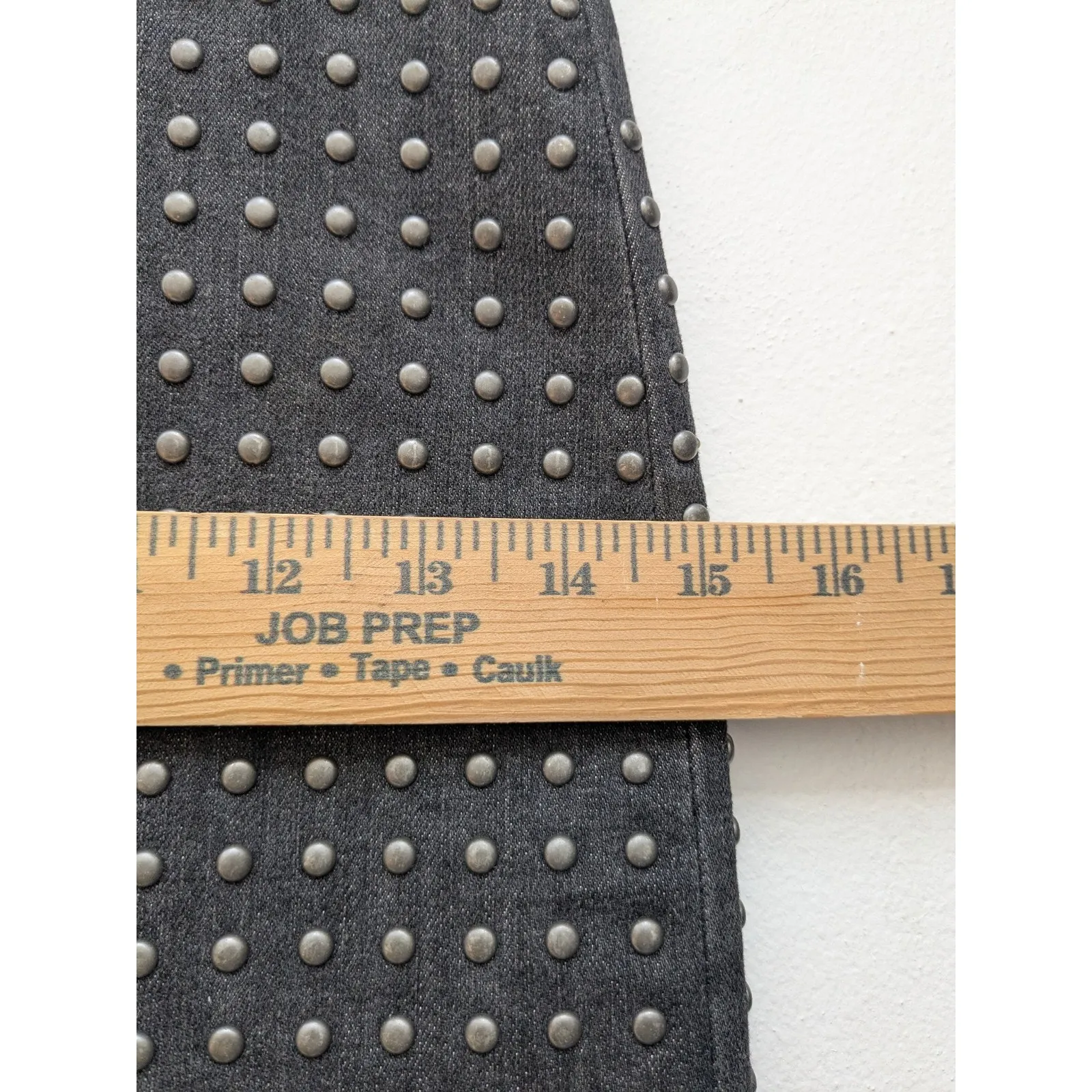 AllSaints Women's Pencil Skirt Remsen Denim Studded Gray Size 2 - Image 5