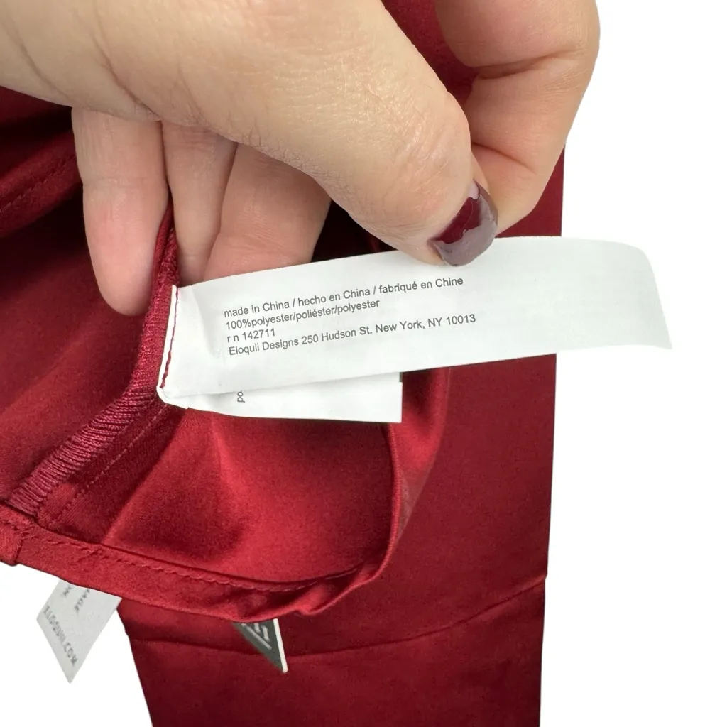 NWT‎ ELOQUII CROPPED SATIN BLOUSE Surplice Faux Wrap Red Holiday Plus Size 22 - Image 8