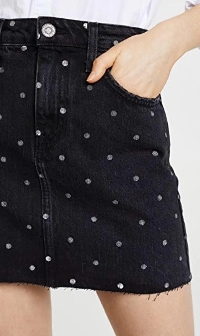Polka Dot Denim Skirt - Image 4