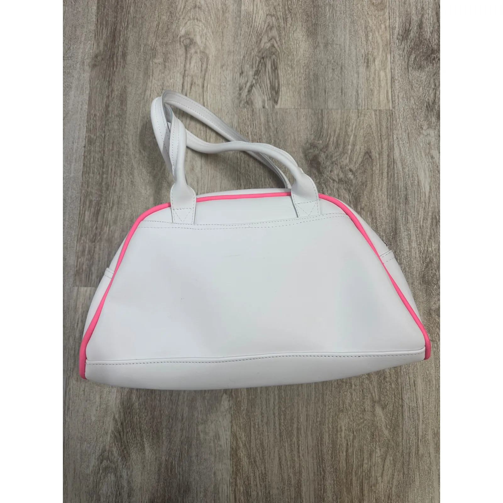 Nike Women Duffel Bag White Pink Large Logo Gym Sport Travel - Image 2
