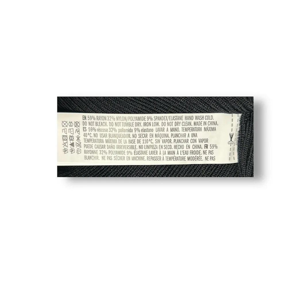 Anthropologie Endless Rose L Black Knit Rhinestone Trim Wedding Guest Mini Dress - Image 10