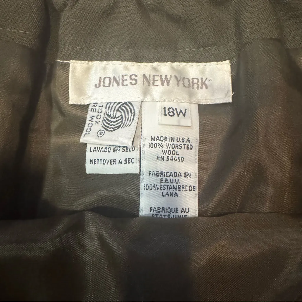 Jones New York Size 18W Olive Green Wool Straight Pencil Skirt NWT - Image 4