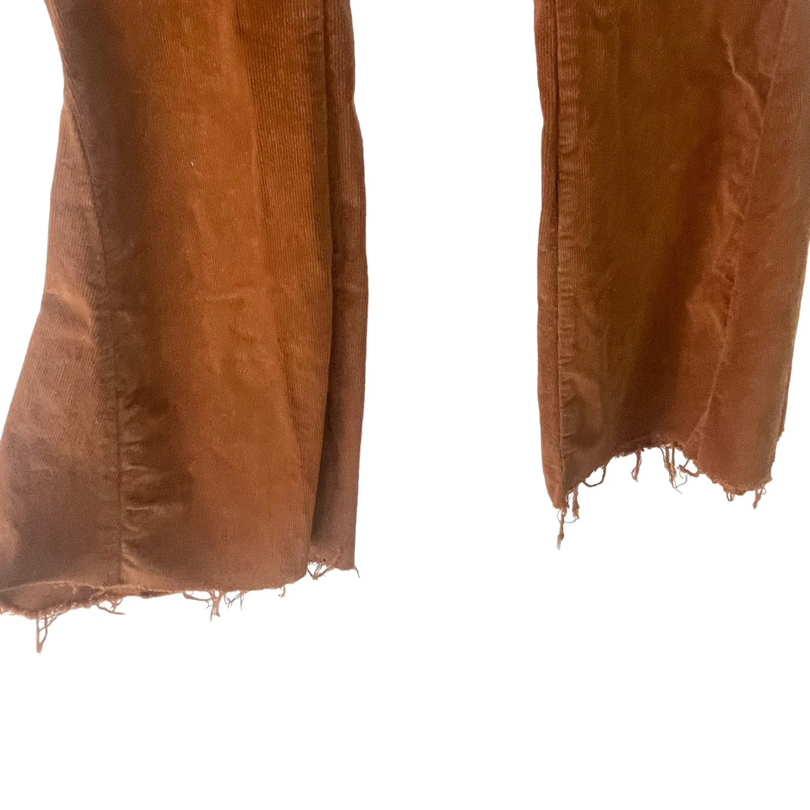 Saints & Hearts Women's Size Large W 29 Corduroy‎ Tan Flare Raw Hem Pants - Image 4