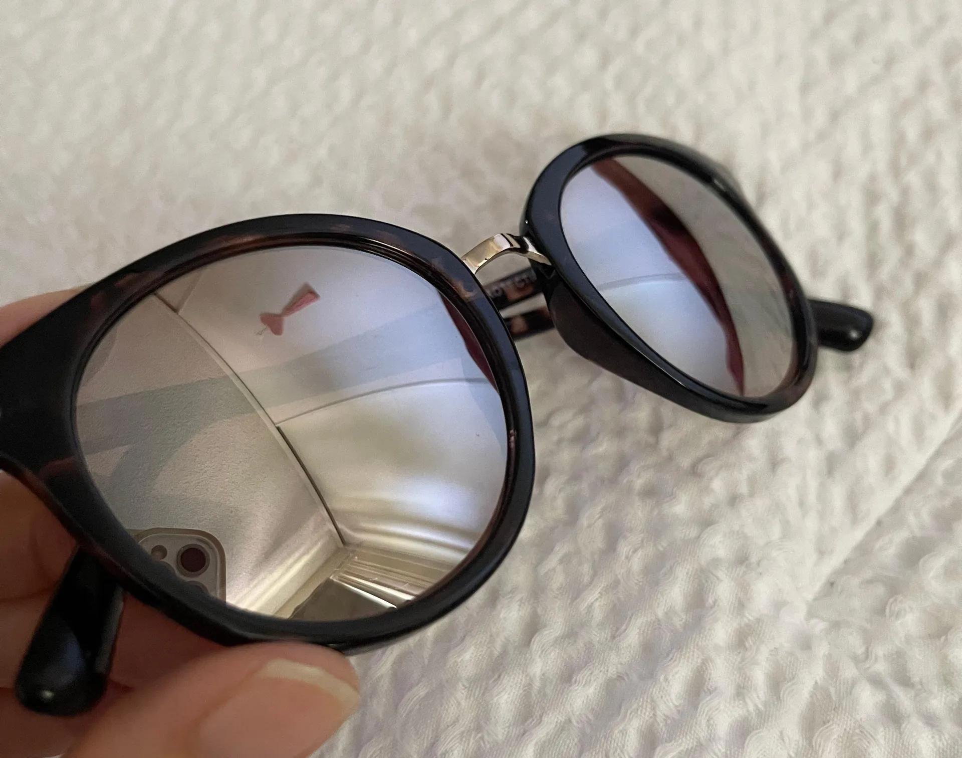 Cute round retro tortoise reflective beach sunglasses Multiple - Image 2