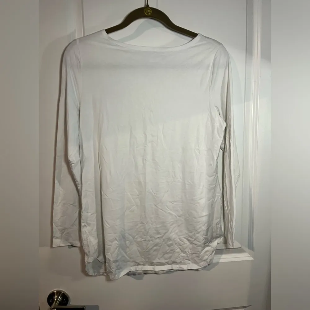 Soma White Spandex Rayon Everyday Necessities Basic Long Sleeve Top Size Medium - Image 2