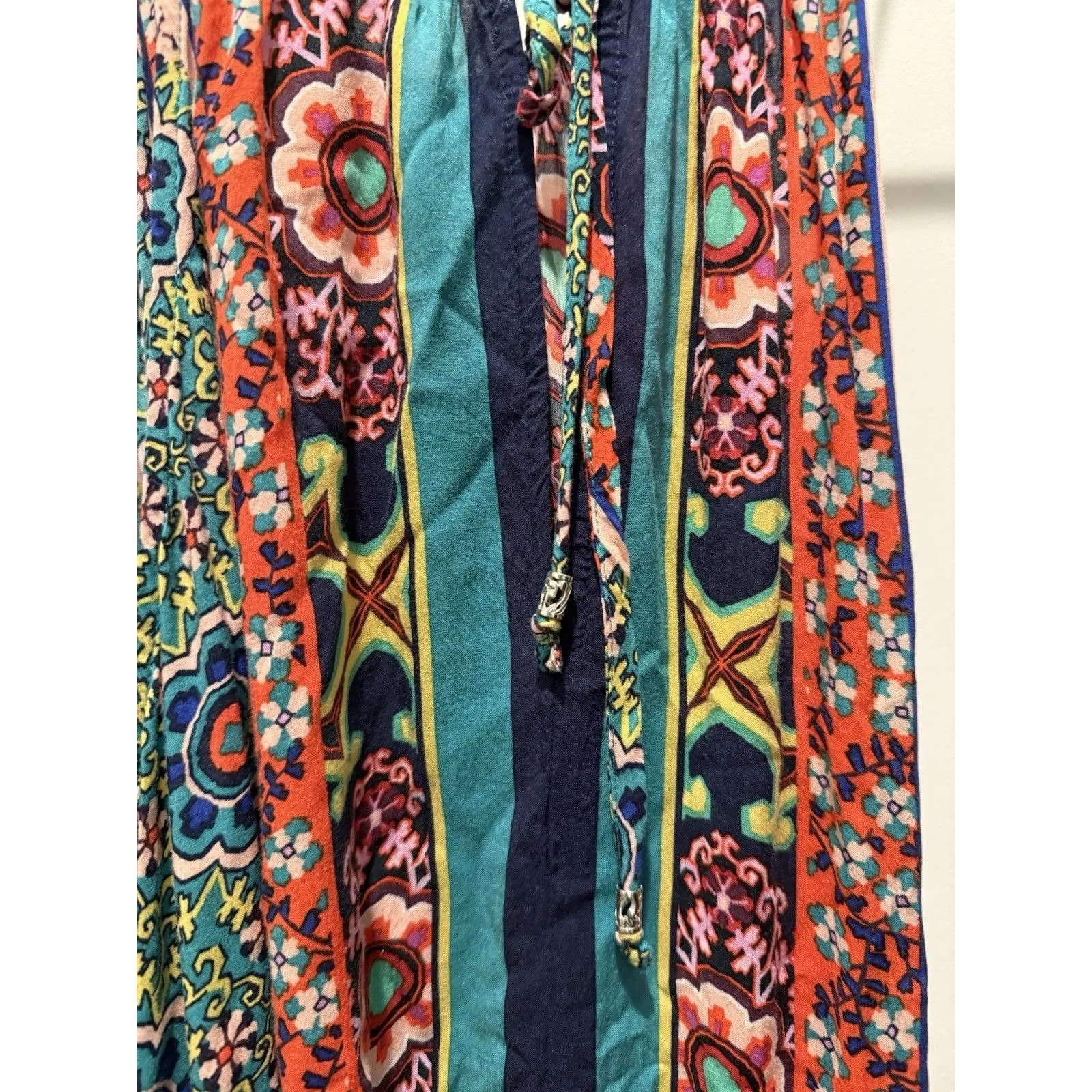 Women’s Anthropologie Ella Halter Tunic Dress M/L Handkerchief Hem Vibrant Color - Image 5