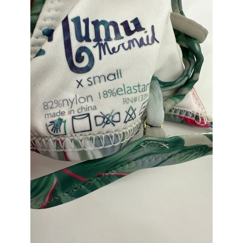 Show Me Your MuMu Mermaid Tropical Triangle Bikini Top Women's Size X-Small XS - Image 4