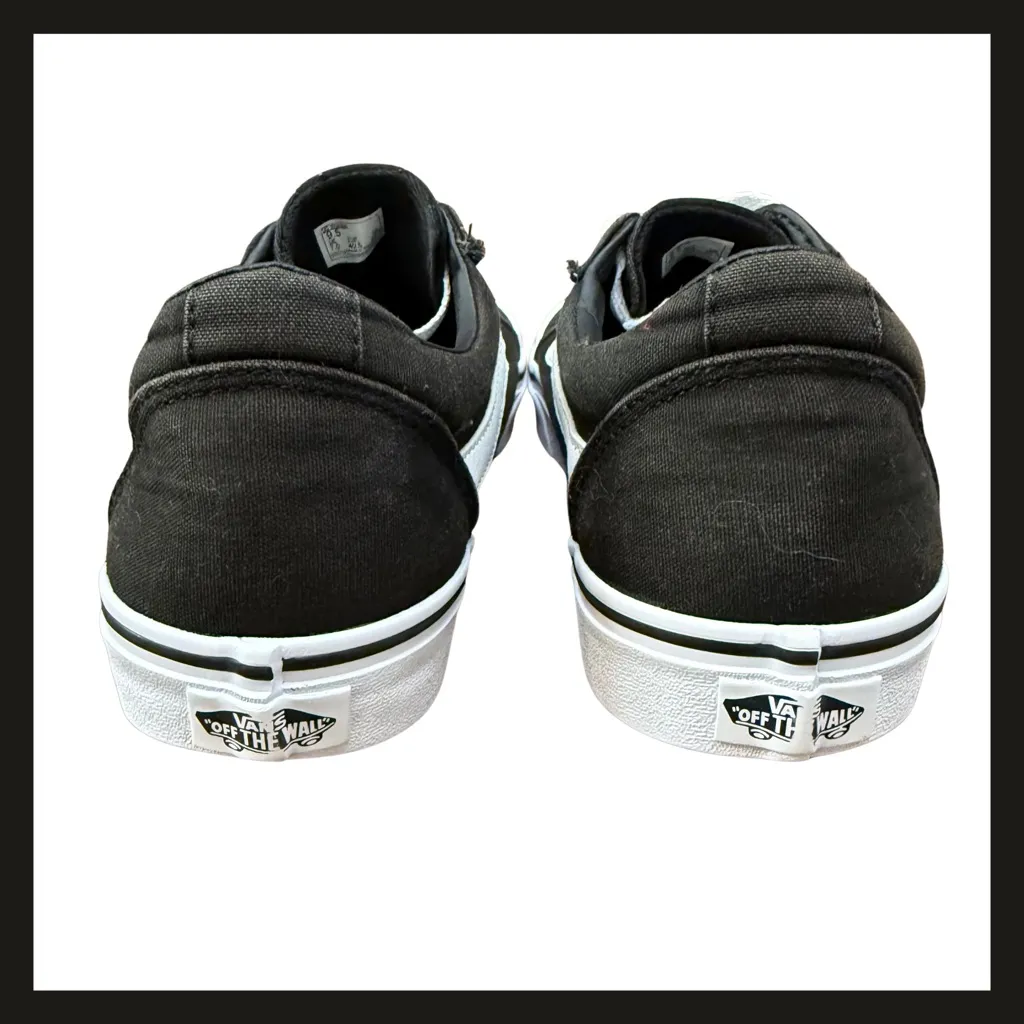Vans Old Skool Black White Low Top Canvas Skate Shoes Women’s 9.5 Style 500714 - Image 8