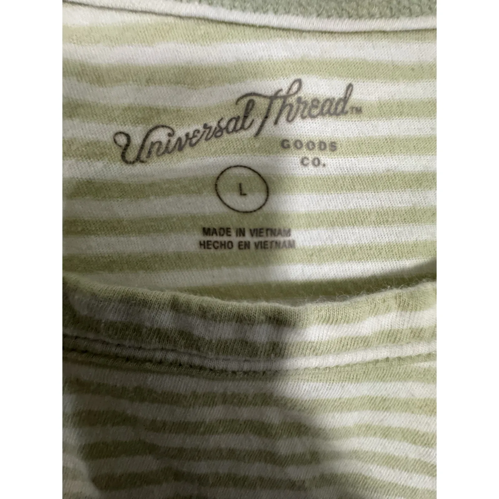 🩵🩵Universal Thread Women's Short Sleeve T-Shirt, Green/White Striped, Large🩵🩵 - Image 4
