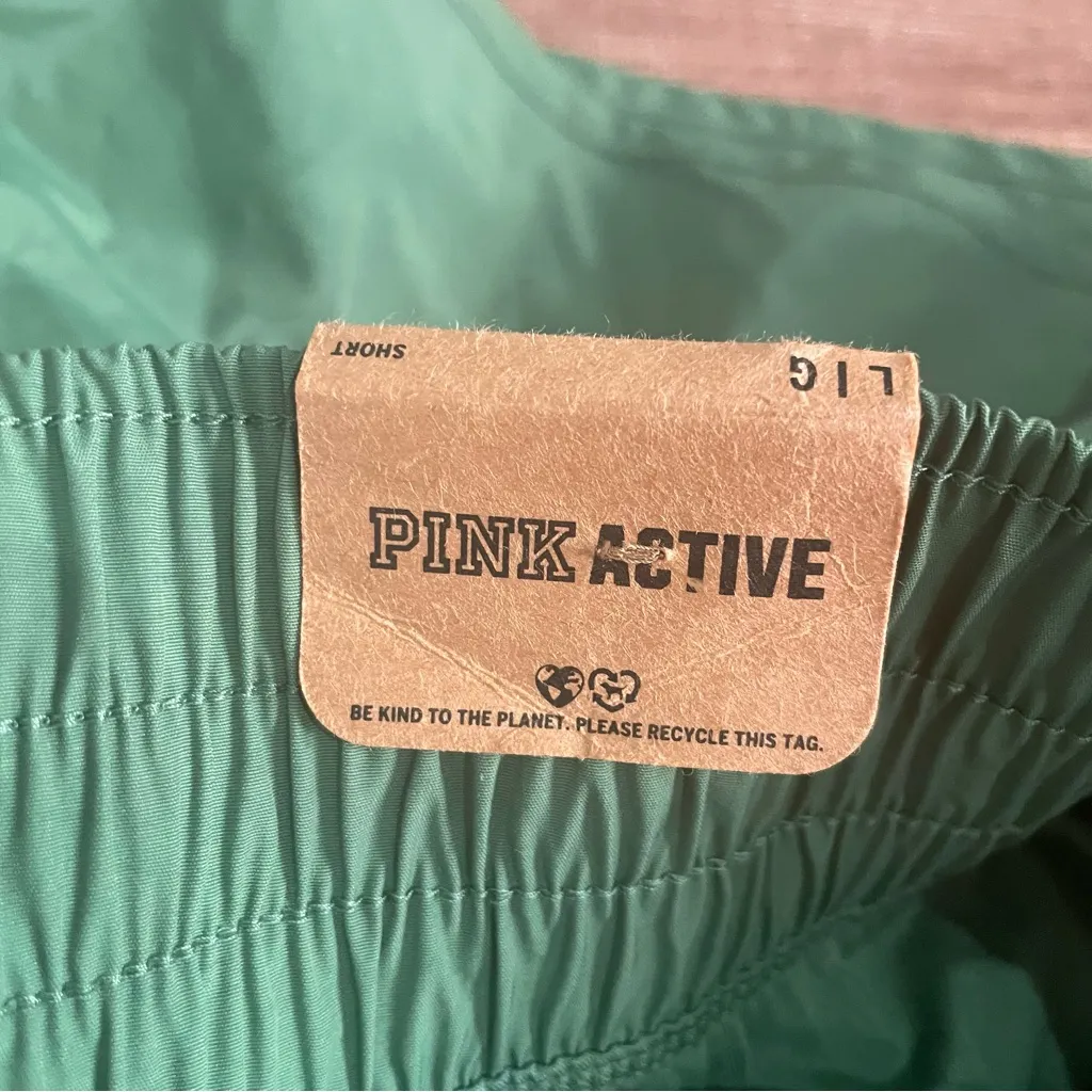 NWT Victoria's Secret Pink Active Green Shorts Size Large - Image 4