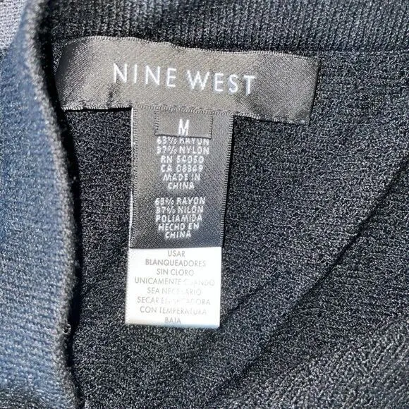 Nine West Womens Woven Maxi Striped Flare Black‎ Skirt  Size M NWT - Image 5