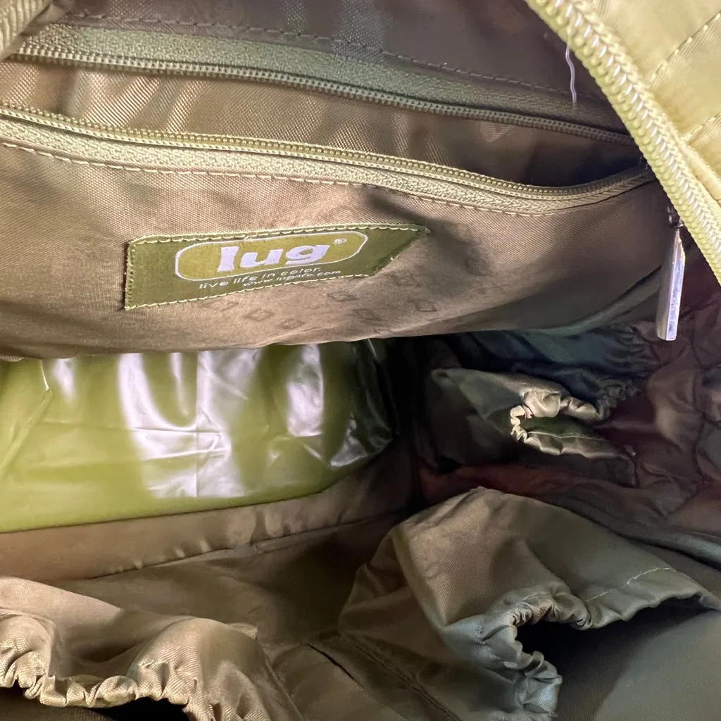 Lug Green Overnight‎ Tote Shoulder Bag Zippered Pockets Travel Bag - Image 8