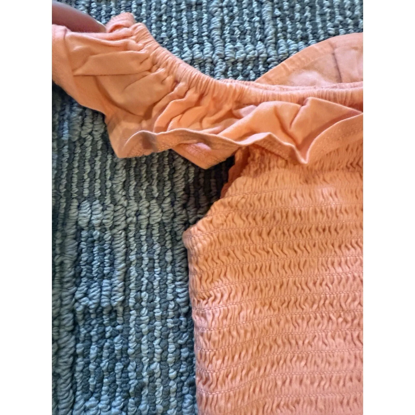 Bobi Off‎ Shoulder Ruffle Tube Top Guava Peach Size Medium Boho - Image 4