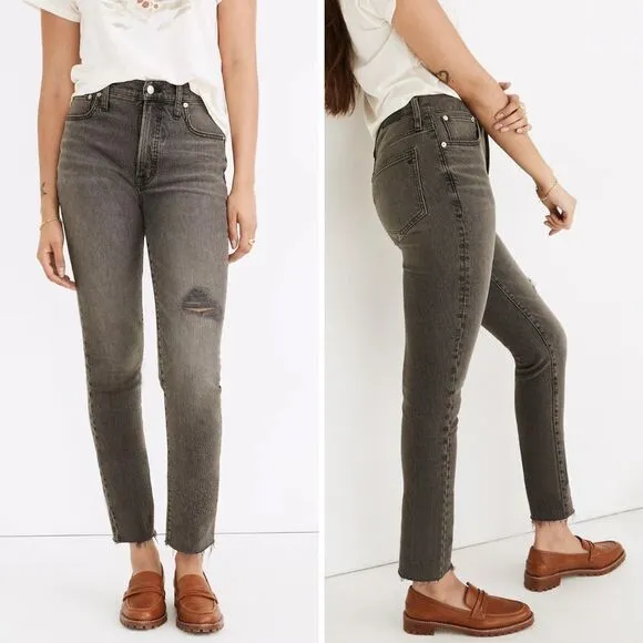 NEW Madewell Perfect Vintage‎ Jean in Cosner Wash: Knee-Rip Edition, 30 - Image 2