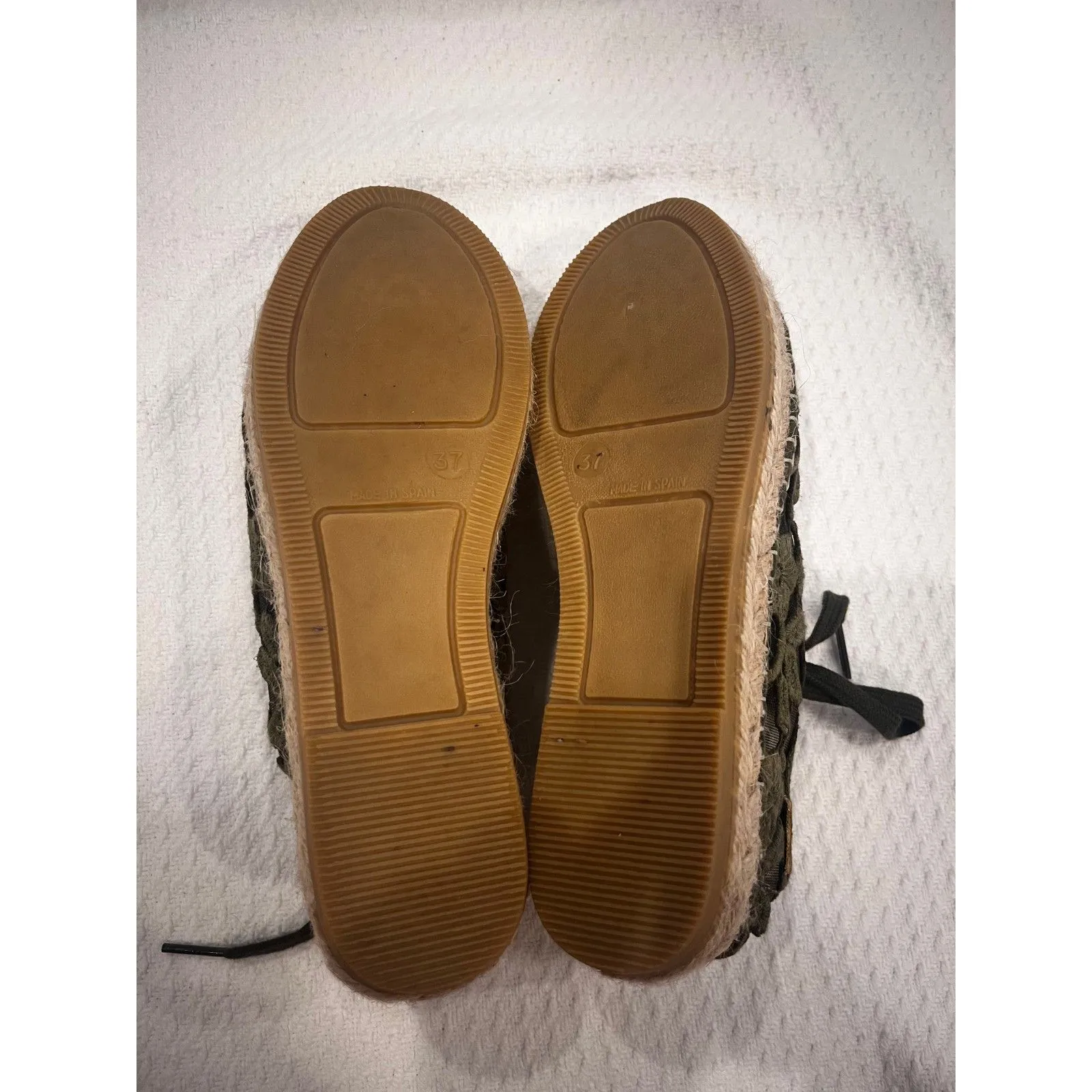 Toni Pons Olive Green Lace Espadrille Sneakers Floral Boho Shoes Size 37 US 6.5 - Image 8