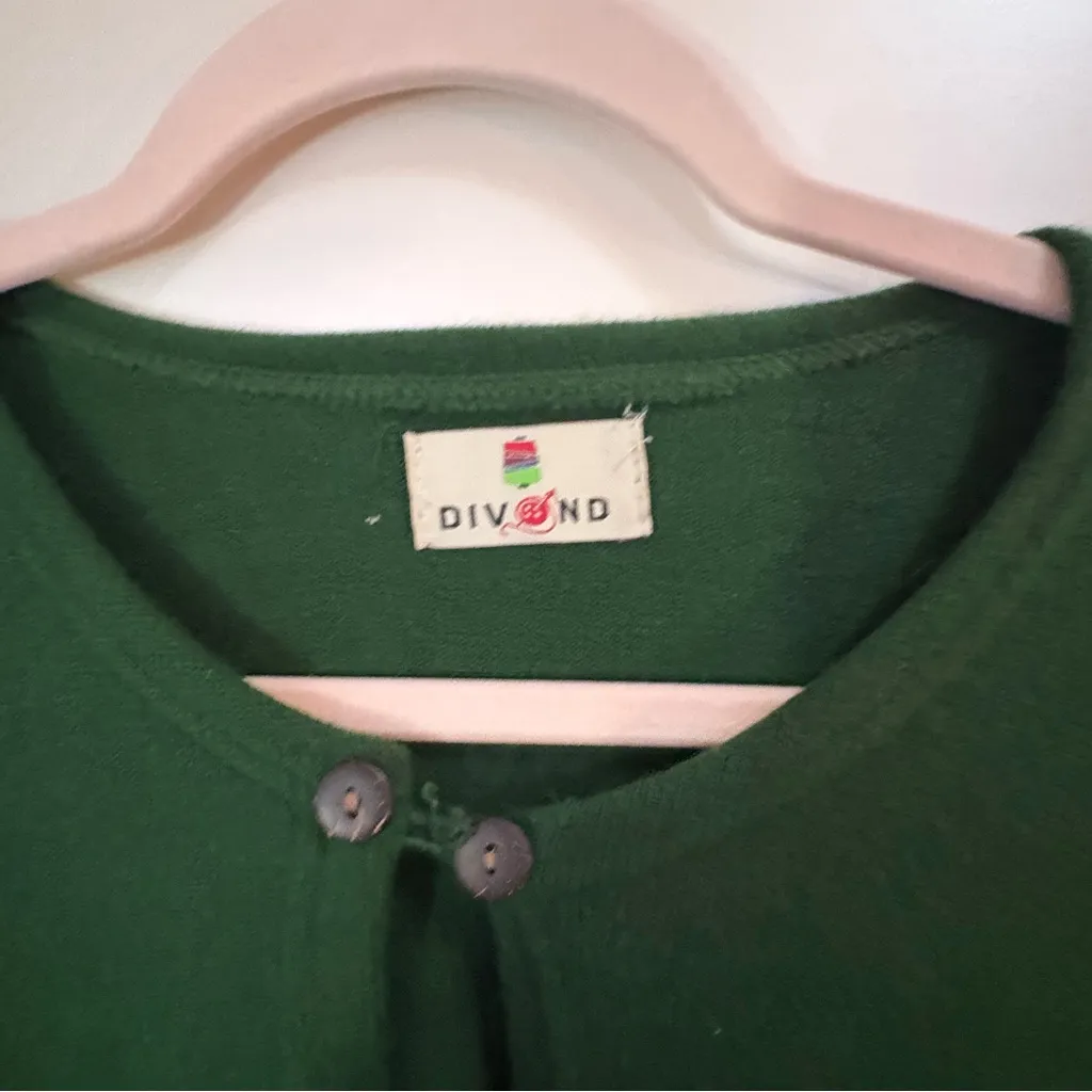 Emerald Green Poncho Sweater Size L - Image 2