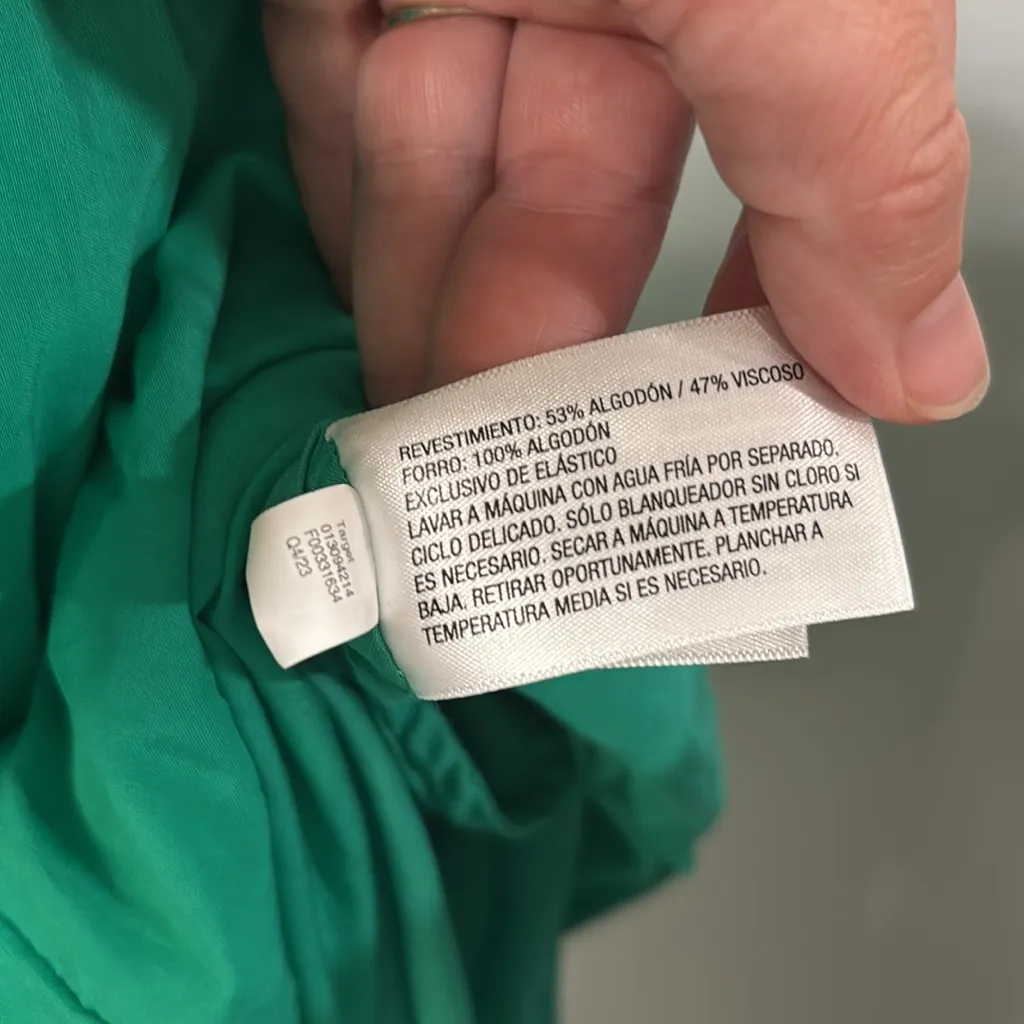 Kelly Green strappy ruffle maxi midi with smocking size M Size M - Image 10