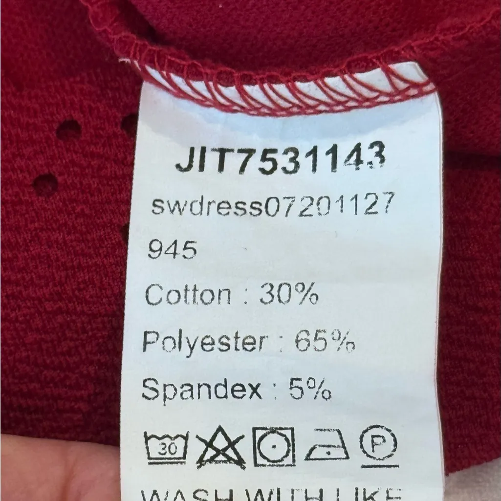 Red Laser Cut Scallop Hem Bell Sleeve Top 3XL Holiday Party Casual Festive Chic Size 3X - Image 6