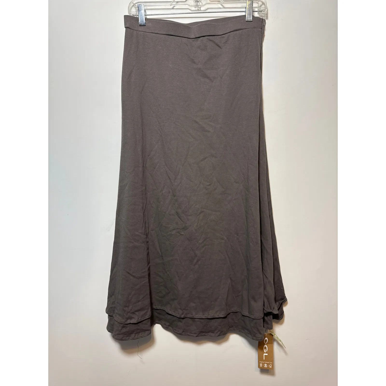 NWT OGL Cotton Linen Flowy Flared French Mole Elastic Waistband Double - Image 5