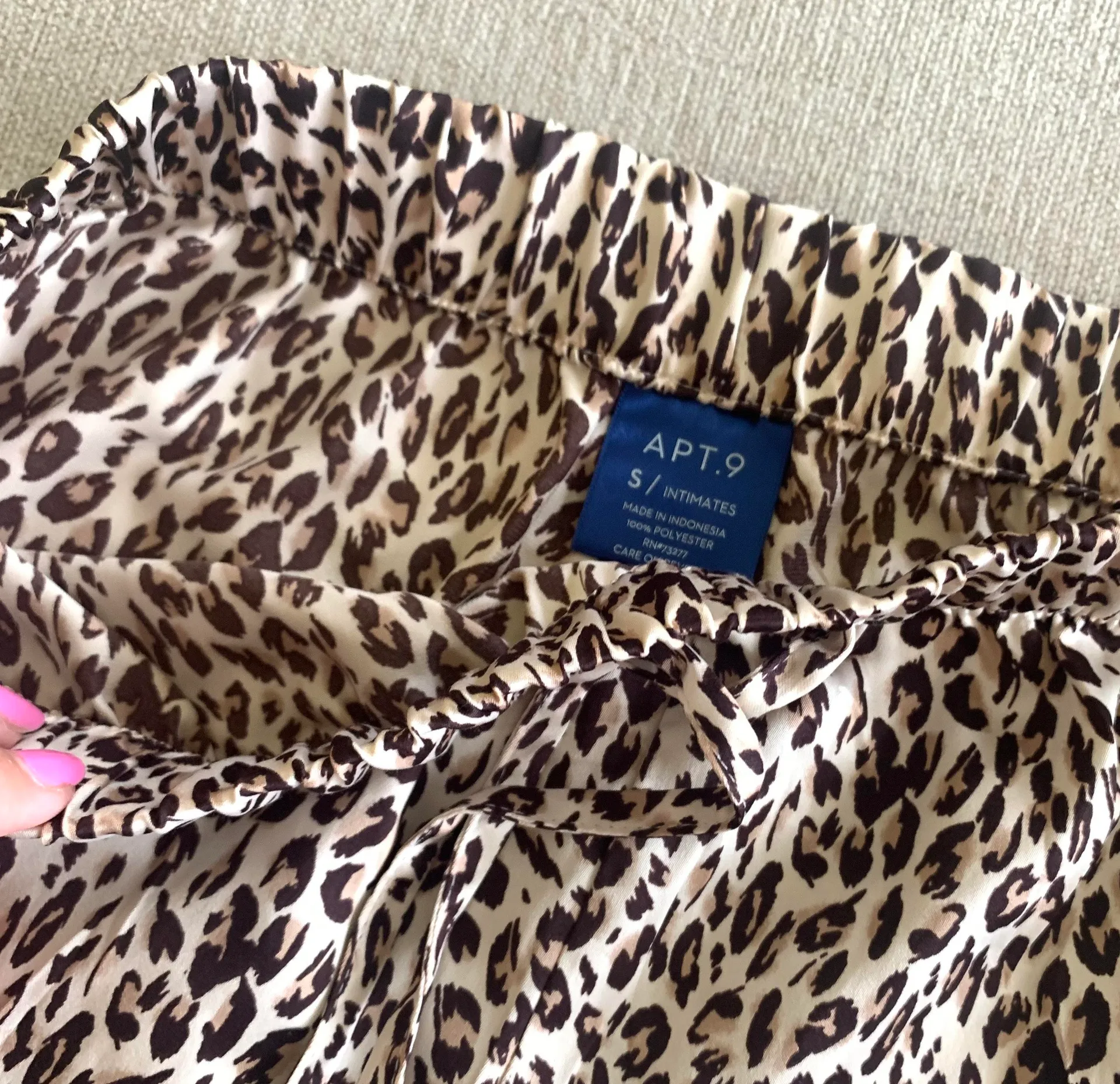 Apt. 9 Satin Leopard Print pajama set oversized button Down   - Image 7