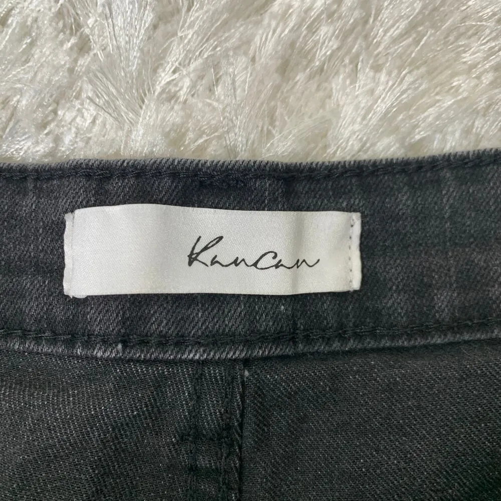 KanCan Black Distressed Jean Shorts Sz 32 Cuffs - Image 5