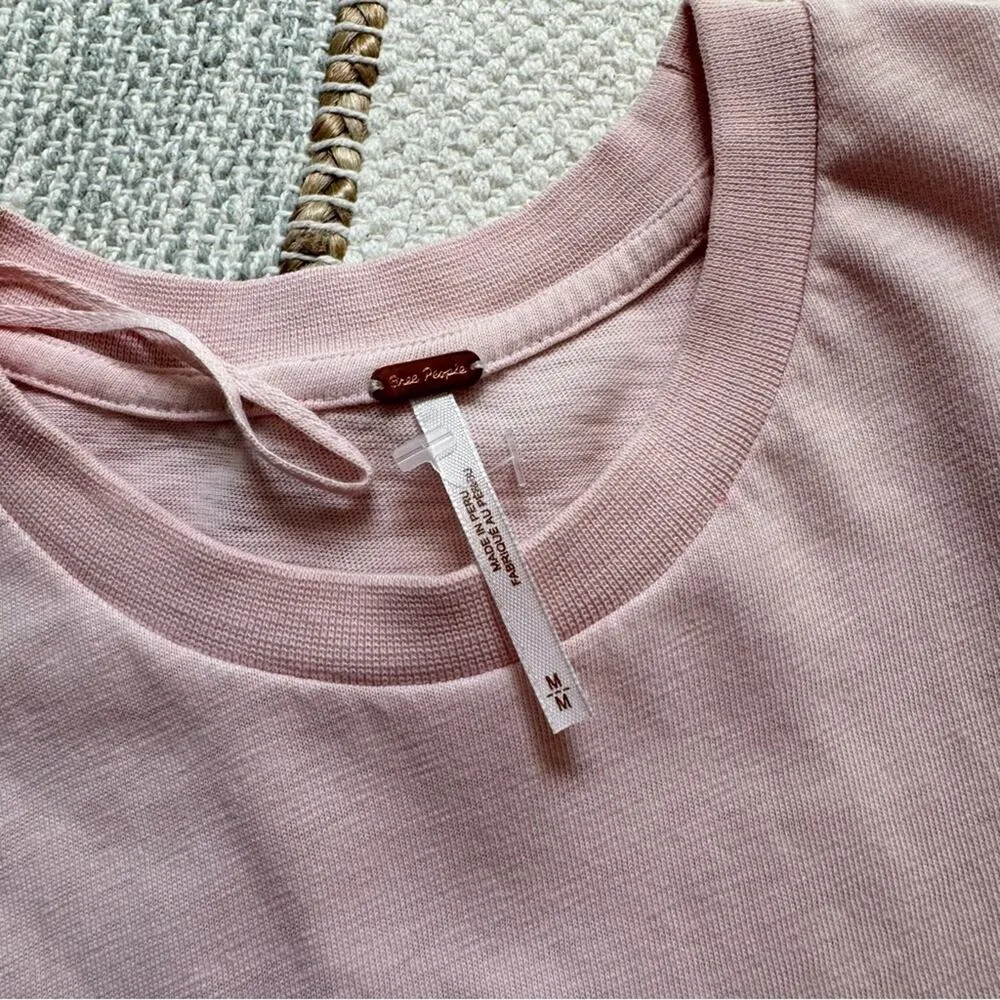 Free People Pink Orange Ombré Dip Dye Short Sleeve Slouchy Maxi Dress Medium - Image 11