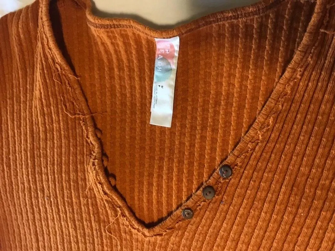 FP beach Wide Neck Orange Knit - Image 2