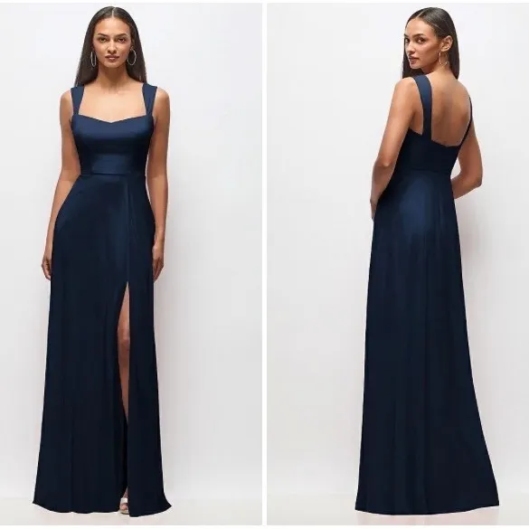 After Six Contoured Wide Strap Sweetheart Maxi Dress Midnight Size 10 - Image 2