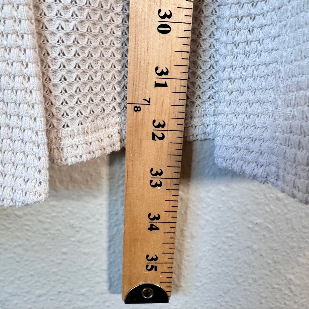 Express Cream Waffle Knit Cardigan Sweater Womens OS Casual Cozy Cabincore Fall - Image 4